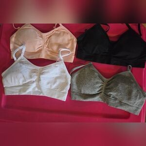 Girls Seamless Comfort Bralette - Black, Peach, White, Gray